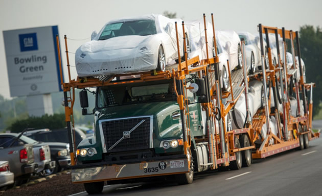 C7 Corvettes Leaving The Bowling Green Corvette Assembly Plant