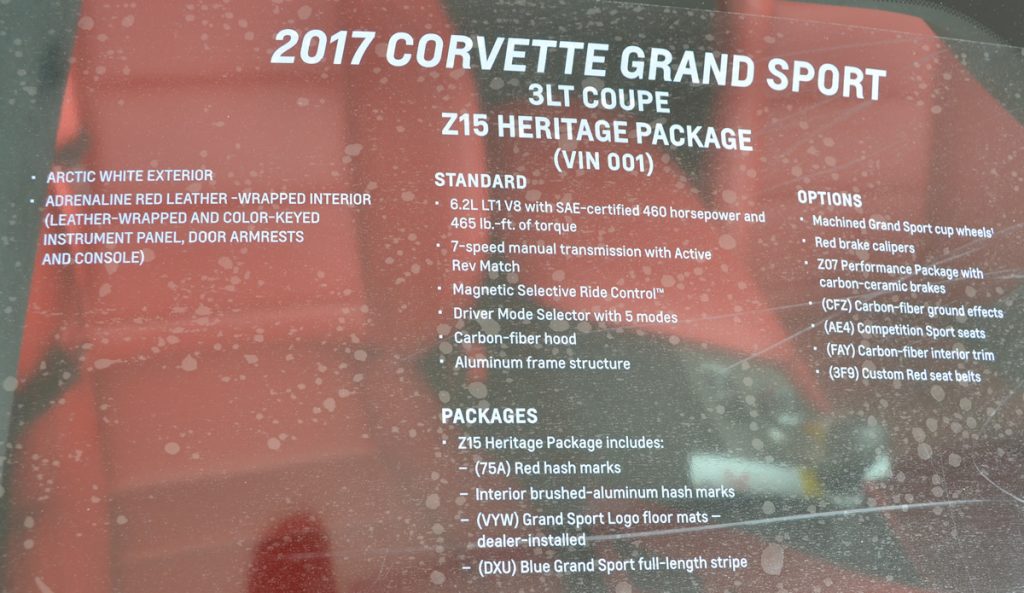 2017 Corvette Grand Sport Heritage Package in Arctic White