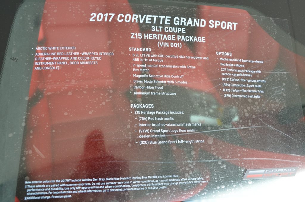 2017 Corvette Grand Sport Heritage Package in Arctic White