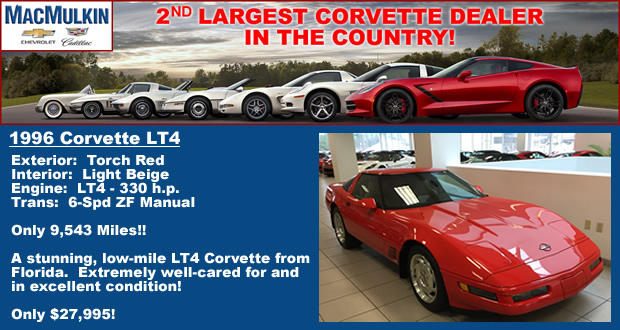 1996 Corvette LT4 For Sale 0 Only 9,543 miles on the odometer!
