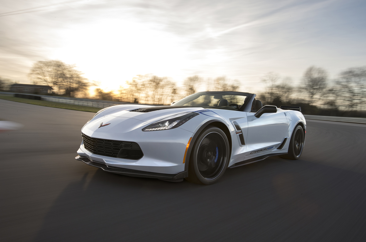 Available on the Grand Sport 3LT trim, the Carbon 65 Edition celebrates 65 years of Corvette with a new Ceramic Matrix Gray paint color and visible carbon fiber exterior elements, including a carbon fiber hood and rear spoiler.
