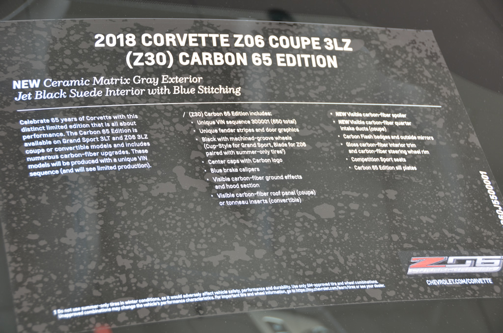 2018 Corvette Z06 3LZ Carbon 65 Edition