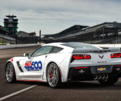 The 2017 Chevrolet Corvette Grand Sport Indianapolis 500 Pace Car At Indianapolis Motor Speedway In Indianapolis, Indiana. The Corvette Grand Sport Will Pace The Field At The Start Of The Verizon IndyCar Series Indianapolis 500 Race On Sunday, May 28, 2017. (Photo By Chris Owens/IMS For Chevy Racing)