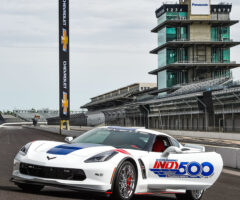 The 2017 Chevrolet Corvette Grand Sport Indianapolis 500 Pace Car At Indianapolis Motor Speedway In Indianapolis, Indiana. The Corvette Grand Sport Will Pace The Field At The Start Of The Verizon IndyCar Series Indianapolis 500 Race On Sunday, May 28, 2017. (Photo By Chris Owens/IMS For Chevy Racing)