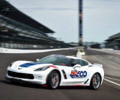 The 2017 Chevrolet Corvette Grand Sport Indianapolis 500 Pace Car At Indianapolis Motor Speedway In Indianapolis, Indiana. The Corvette Grand Sport Will Pace The Field At The Start Of The Verizon IndyCar Series Indianapolis 500 Race On Sunday, May 28, 2017. (Photo By Chris Owens/IMS For Chevy Racing)