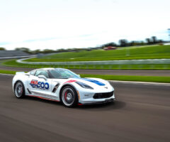 The 2017 Chevrolet Corvette Grand Sport Indianapolis 500 Pace Car At Indianapolis Motor Speedway In Indianapolis, Indiana. The Corvette Grand Sport Will Pace The Field At The Start Of The Verizon IndyCar Series Indianapolis 500 Race On Sunday, May 28, 2017. (Photo By Chris Owens/IMS For Chevy Racing)