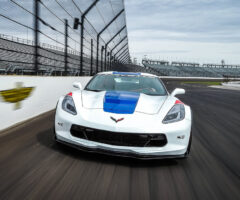 The 2017 Chevrolet Corvette Grand Sport Indianapolis 500 Pace Car At Indianapolis Motor Speedway In Indianapolis, Indiana. The Corvette Grand Sport Will Pace The Field At The Start Of The Verizon IndyCar Series Indianapolis 500 Race On Sunday, May 28, 2017. (Photo By Chris Owens/IMS For Chevy Racing)