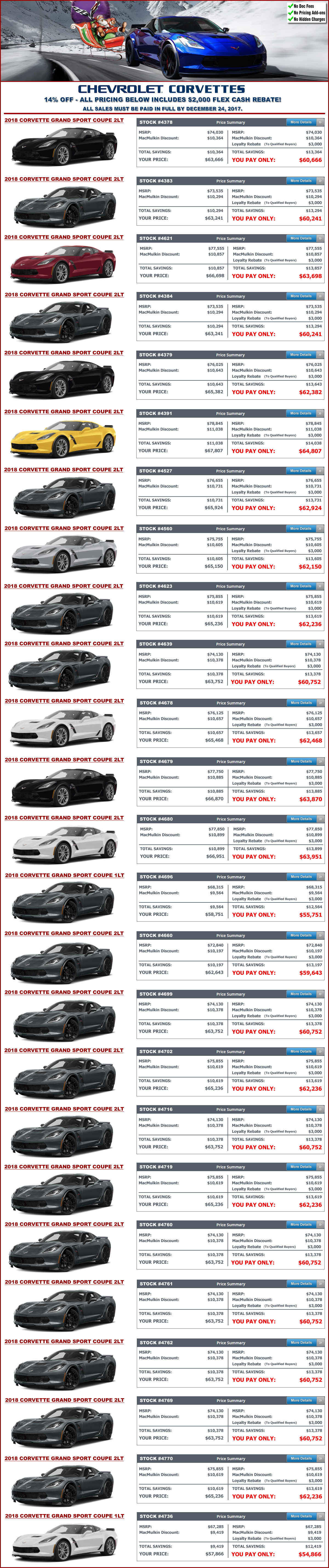 MacMulkin Chevrolet 20 18 Corvette Blowout Sale