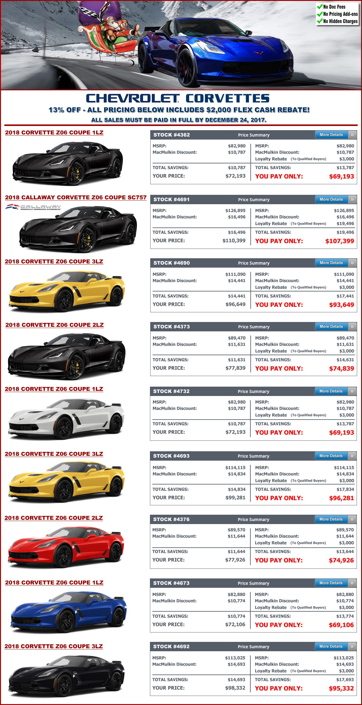 MacMulkin Chevrolet 20 18 Corvette Blowout Sale